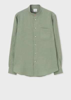 ＜Paul Smith (Men)＞クールリネン　バンドカラーシャツ（１４２３０８７２００９０８Ｔ＿＿＿＿）