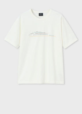 ＜Paul Smith (Men)＞”Ｓｐｏｒｔｓ　Ｓｔｒｉｐｅ　Ｒｏａｄ”　半袖Ｔシャツ（１４２５５３５１００２２０Ｘ＿＿＿＿）