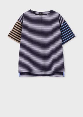 ウィメンズ　ミックス　ボーダー　半袖Ｔシャツ（１４５４０４Ｊ３５５）