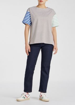 ウィメンズ　ミックス　ボーダー　半袖Ｔシャツ（１４５４０４Ｊ３５５）