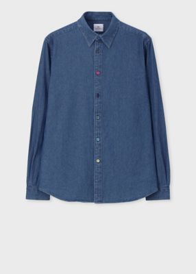 ＜Paul Smith (Men)＞マルチカラーボタン　デニムシャツ（１５２３０１６１２ＰＮ）