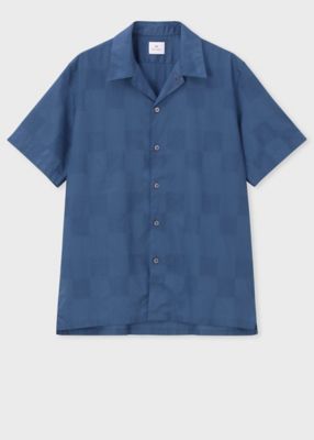 ググガガ◆Paul Smith◆定価3.5万円　日本製　バンドカラーシャツ Leopard” オープンカラーシャツ（153356905U