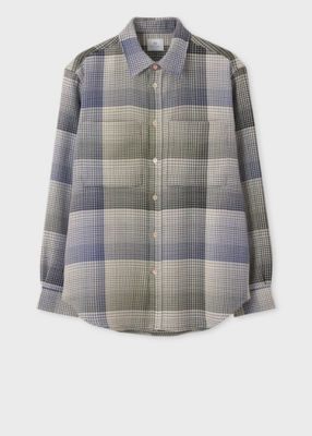 ＜Paul Smith (Men)＞ハウンドトゥースブロックチェック　カジュアルシャツ（１５２３０５７２００３７９Ｚ＿＿＿＿）