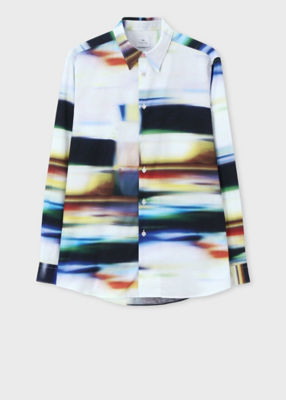 ＜Paul Smith (Men)＞”Ｍｏｔｉｏｎ　Ｂｌｕｒ”　プリントシャツ（１５２３１２７２００７６５Ｘ＿＿＿＿）