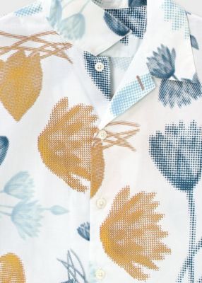 ”Ｈａｌｆ　Ｔｏｎｅ　Ｆｌｏｒａｌ”　オープンカラーシャツ（１５２３１３６９５Ｕ）