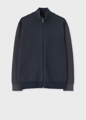 ＜Paul Smith (Men)＞カラーブロック　ジップアップニット（１５２４０１９０００３０８Ｚ＿＿＿＿）