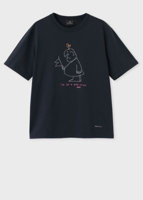 Ｄｒａｗｎ　ｂｙ　Ｐａｕｌ　”Ｇｅｎｔｌｅｍａｎ＆Ｂｉｒｄ”　Ｔシャツ（１５２７１０２２０Ｘ）