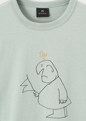 Ｄｒａｗｎ　ｂｙ　Ｐａｕｌ　”Ｇｅｎｔｌｅｍａｎ＆Ｂｉｒｄ”　Ｔシャツ（１５２７１０２２０Ｘ）