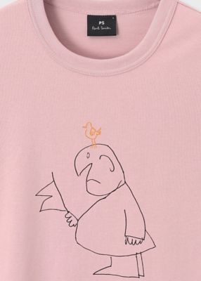 Ｄｒａｗｎ　ｂｙ　Ｐａｕｌ　”Ｇｅｎｔｌｅｍａｎ＆Ｂｉｒｄ”　Ｔシャツ（１５２７１０２２０Ｘ）