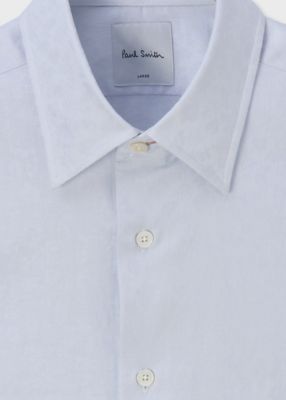 PaulSmithCOLLECTION 白シャツストライプ織り花柄クリーニング済