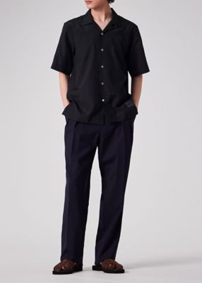 paul smith(BLACK) シャツ Cropped Logo” ソリッド オープンカラーシャツ