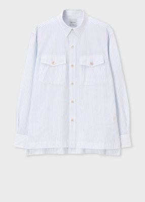＜Paul Smith (Men)＞オルタネイトストライプ　ワークシャツ（１５３６３５３３０）