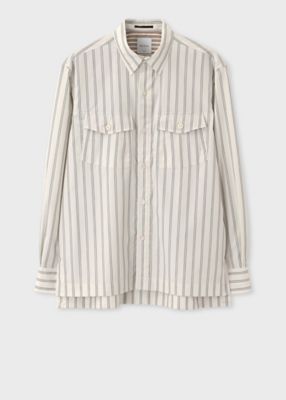 ＜Paul Smith (Men)＞ダブルストライプ　ワークシャツ（１５３６３８３３０）