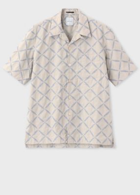 ＜Paul Smith (Men)＞”Ｌｅａｆ　Ｅｍｂｒｏｉｄｅｒｙ”　オープンカラーシャツ（１５３６３９２９６）