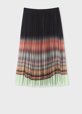 ＜Paul Smith (Women)＞ウィメンズ　”Ｓｉｇｎａｔｕｒｅ　Ｓｔｒｉｐｅ”　プリーツスカート（１５５１０４０１４ＳＢＬ）