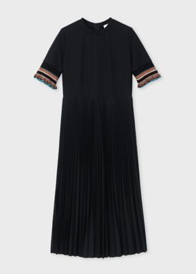 ＜Paul Smith (Women)＞ウィメンズ　”Ｓｉｇｎａｔｕｒｅ　Ｓｔｒｉｐｅ”　プリーツ　ドッキング　ワンピース（１５５１５６６６１Ｖ）
