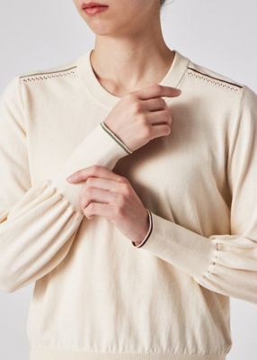 ウィメンズ　”Ｓｉｇｎａｔｕｒｅ　Ｓｔｒｉｐｅ”　アイレット　ニット（１５５２２２ＫＮ１５８）
