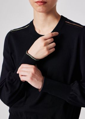 ウィメンズ　”Ｓｉｇｎａｔｕｒｅ　Ｓｔｒｉｐｅ”　アイレット　ニット（１５５２２２ＫＮ１５８）