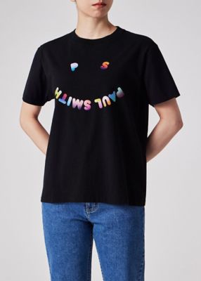 ウィメンズ　”Ｈａｐｐｙ”　グラデーション　ポップ　半袖Ｔシャツ（１５５４００２３２Ｖ）
