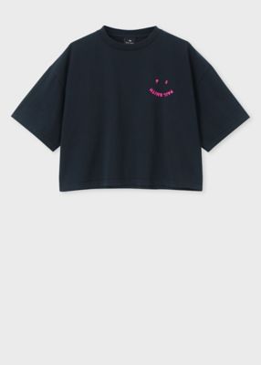 ウィメンズ　”Ｈａｐｐｙ”　クロップド　半袖Ｔシャツ（１５５４０６Ｊ３４０Ｓ）