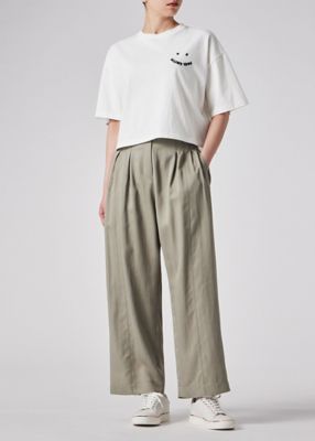 ウィメンズ　”Ｈａｐｐｙ”　クロップド　半袖Ｔシャツ（１５５４０６Ｊ３４０Ｓ）