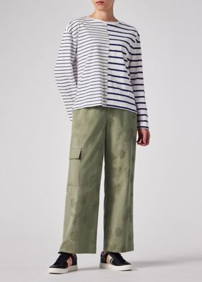 ウィメンズ　リラックス　ボーダー　長袖Ｔシャツ（１５５４１０Ｊ３６８）