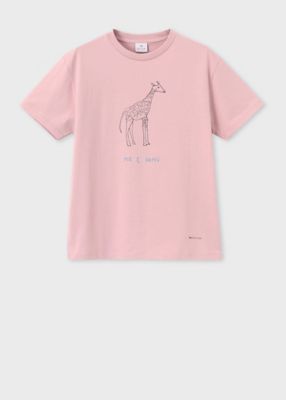 ウィメンズ　Ｄｒａｗｎ　ｂｙ　Ｐａｕｌ　”Ｍｒ　Ｇｉｒａｆｆｅ”　Ｔシャツ（１５５４６０２３２Ｖ）