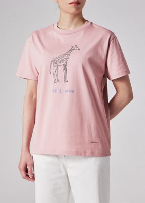 ウィメンズ　Ｄｒａｗｎ　ｂｙ　Ｐａｕｌ　”Ｍｒ　Ｇｉｒａｆｆｅ”　Ｔシャツ（１５５４６０２３２Ｖ）