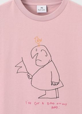 ウィメンズ　Ｄｒａｗｎ　ｂｙ　Ｐａｕｌ　”Ｇｅｎｔｌｅｍａｎ＆Ｂｉｒｄ”　Ｔシャツ（１５５４６２２３２Ｖ）