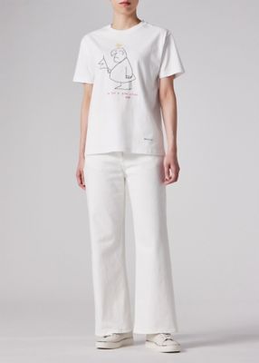 ウィメンズ　Ｄｒａｗｎ　ｂｙ　Ｐａｕｌ　”Ｇｅｎｔｌｅｍａｎ＆Ｂｉｒｄ”　Ｔシャツ（１５５４６２２３２Ｖ）