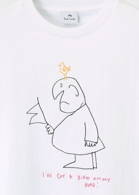 ウィメンズ　Ｄｒａｗｎ　ｂｙ　Ｐａｕｌ　”Ｇｅｎｔｌｅｍａｎ＆Ｂｉｒｄ”　Ｔシャツ（１５５４６２２３２Ｖ）