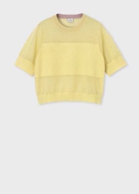 ＜Paul Smith (Women)＞ウィメンズ　シアーボーダー　半袖ニット（１５５５５２ＫＮ３９６）