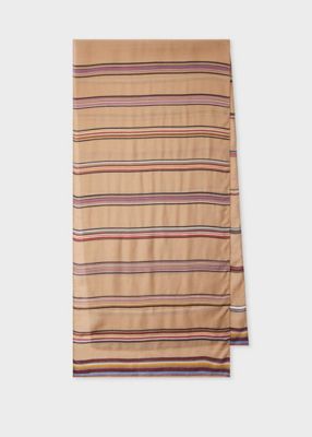 ＜Paul Smith (Women)＞ウィメンズ　”Ｂｒｏｋｅｎ　Ｓｉｇｎａｔｕｒｅ　Ｓｔｒｉｐｅ”　シルクブレンド　スカーフ（１５５７７６２５０Ｃ）