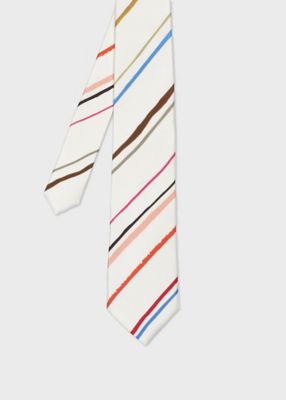 ＜Paul Smith (Men)＞アーティスティック　ストライプ　タイ（１６０００１５５２ＭＩＲ）