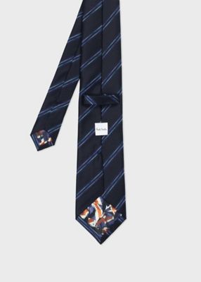 美品✨ポールスミスロンドン 花柄 裏地 シルク混 ストライプベスト ジレ 紺 M Paul Smith(ポールスミス) / ネクタイ/シルク/NVY/花柄/メンズ | 中古