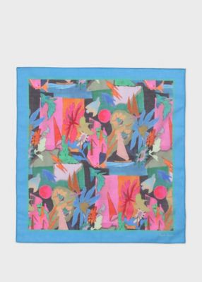 ＜Paul Smith (Men)＞”Ｒｉｖｅｒ　Ｃｏｌｌａｇｅ”　プリント　ハンカチ（１６０３５２ＨＡＮＫ）