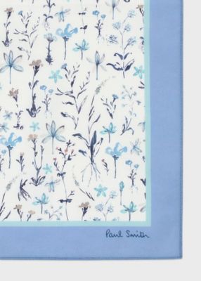 ポールスミス　ボタニカル柄　花柄　水彩画　絵画バンドカラー　膝丈ワンピース Water Colour Floral” プリントハンカチ