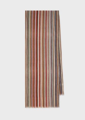 ＜Paul Smith (Men)＞”Ｐａｉｎｔｅｄ　Ｓｉｇｎａｔｕｒｅ　Ｓｔｒｉｐｅ”　スカーフ（１６０４１４１５０Ｐ）