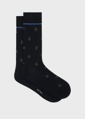 ＜Paul Smith (Men)＞キャットシルエット　ドレスソックス（１６０６１４ＤＲＯ）