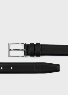 ＜Paul Smith (Men)＞”Ｃｒｏｐｐｅｄ　Ｌｏｇｏ”　ダブルループ　レザーベルト（１６０７０４ＣＭ）