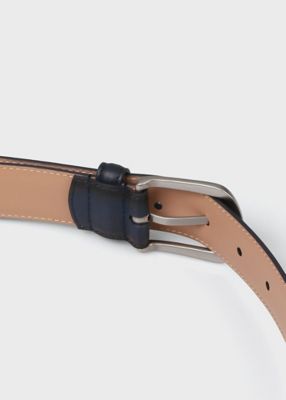 新品☆Paul Smith スリムレザーカラーベルト 牛革☆水色 Lサイズ Paul Smith（ポール・スミス） ベルト リバーシブル ファッション 牛革