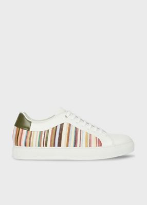 ＜Paul Smith (Men)＞”Ｐａｉｎｔｅｄ　Ｓｉｇｎａｔｕｒｅ　Ｓｔｒｉｐｅ”　レザースニーカー（１６０８０２ＢＡＳＳ）