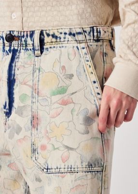 Bleach Denim Floral” デニムショーツ
