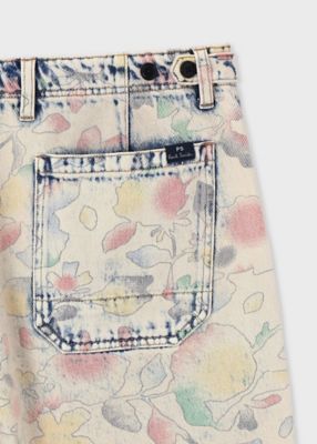 Bleach Denim Floral” デニムショーツ