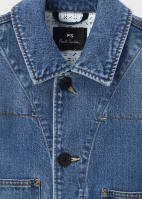 L Paul Smith 花柄 デニム カバーオール ジャケット ポールスミス デニム アシンメトリーポケット カバーオール（162101885U
