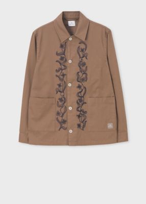 アーティストストライプ エンブロイダリー インディゴシャツ