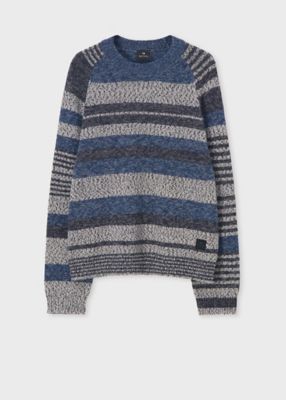 ランダムストライプ クルーネックニット（162402812Z