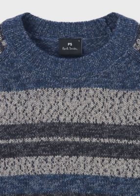 ランダムストライプ クルーネックニット（162402812Z