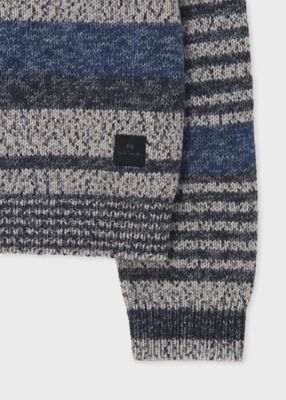 ランダムストライプ クルーネックニット（162402812Z