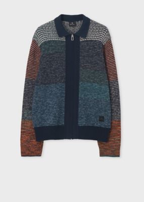 マルチボーダー ジップニットブルゾン（162403832Z） | Paul